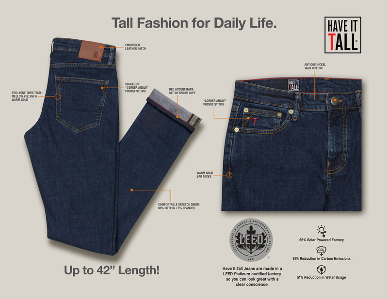 Have It Tall Slim Fit Black Stretch Denim Jeans
